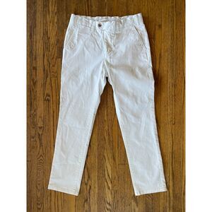 SUITSUPPLY White Pure Cotton Flat Front Chino Pants Trousers   Mens Size 46